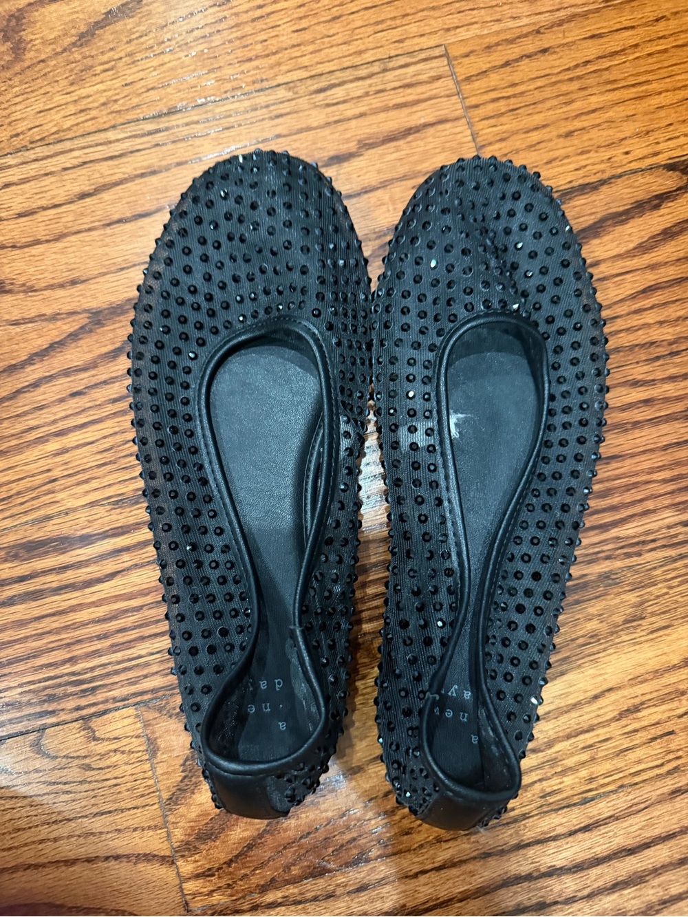 a new day Black Studded Ballet Flats